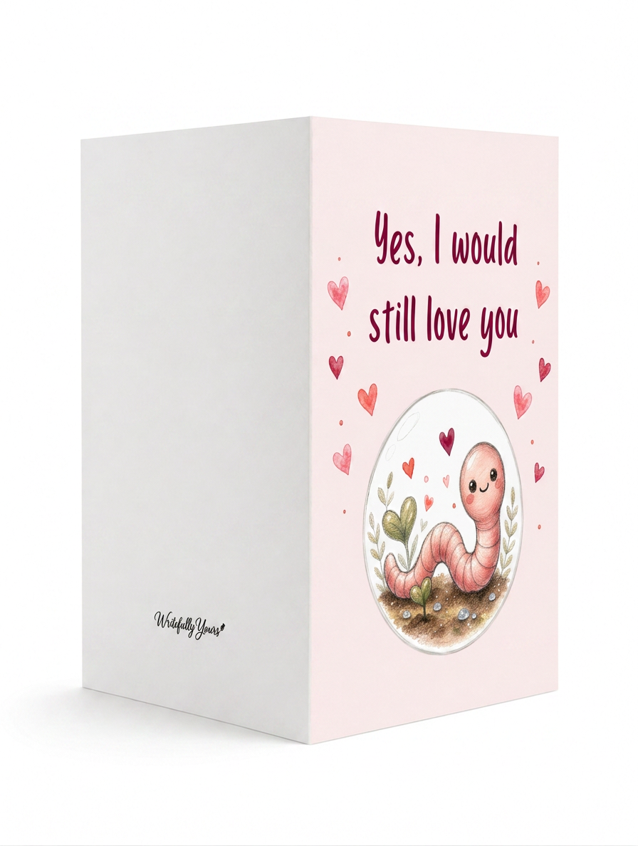 Even if You Were a Worm Romantic Greeting Card