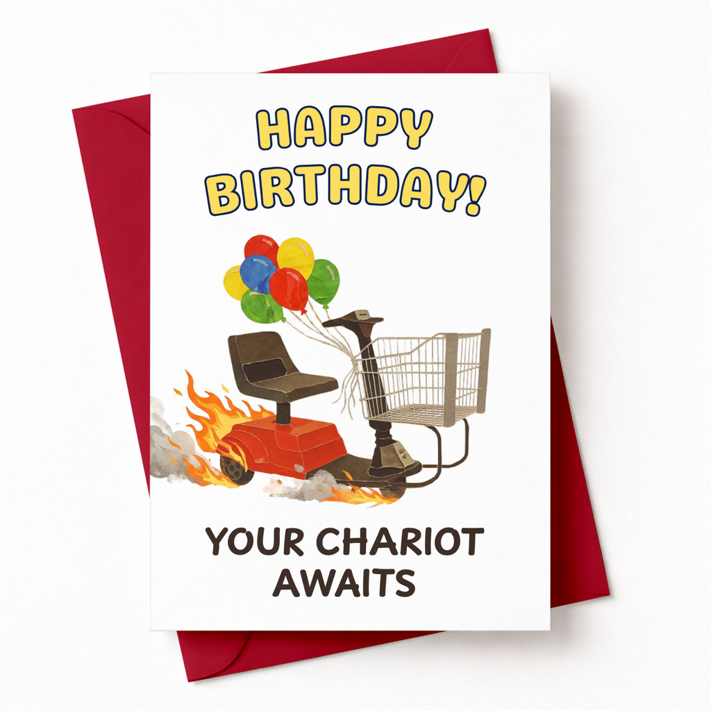 Your Chariot Awaits Birthday Card